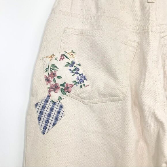 Gitano Vintage 80’s High Waisted Floral Pocket Cream denim Pants - Picture 8 of 13